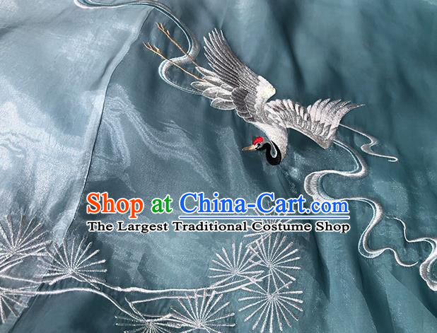 China Ancient Swordsman Garment Costumes Traditional Hanfu Embroidered Round Collar Robe Song Dynasty Young Childe Historical Clothing