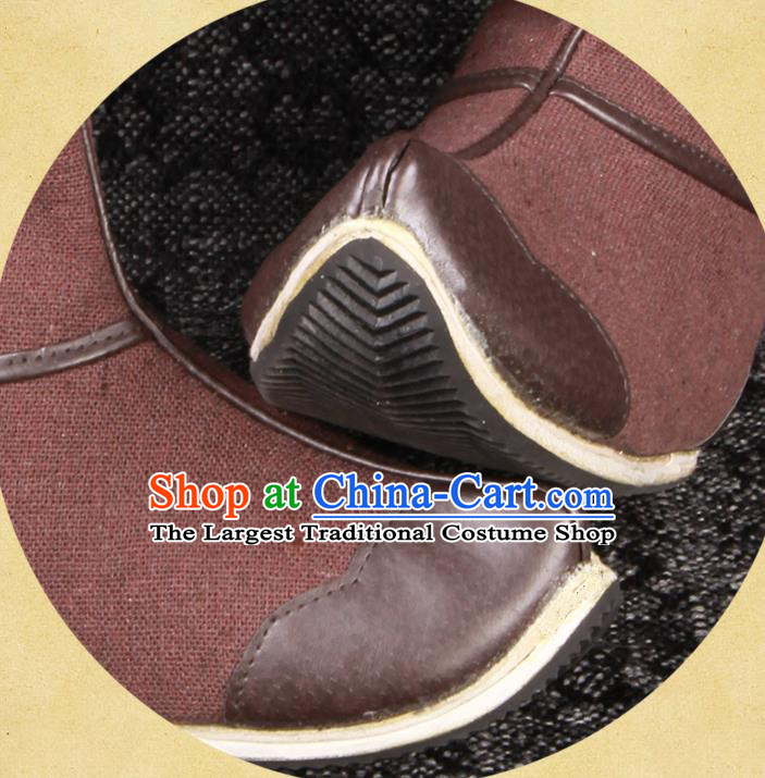 Chinese Ming Dynasty Swordsman Cloth Shoes Ancient General Shoes Traditional Warrior Hanfu Boots