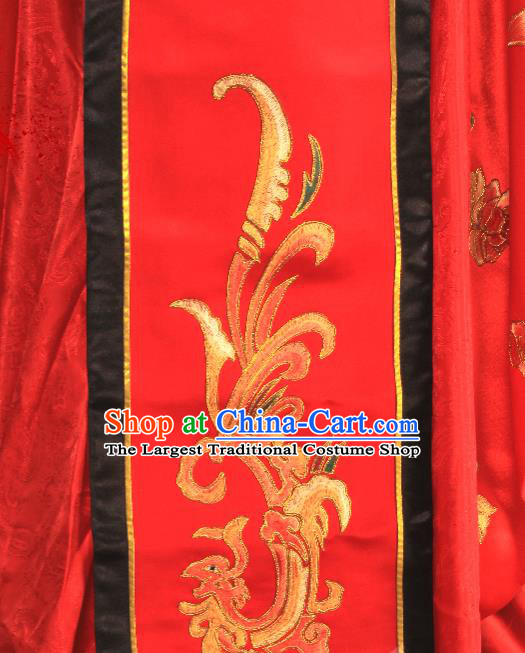 China Wedding Female Attire Ancient Empress Red Hanfu Dress Han Dynasty Queen Embroidered Garment Costumes