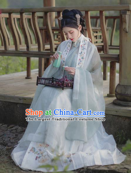 China Traditional Hanfu Dress Garments Ming Dynasty Nobility Lady Historical Clothing Ancient Young Beauty Costumes for Women