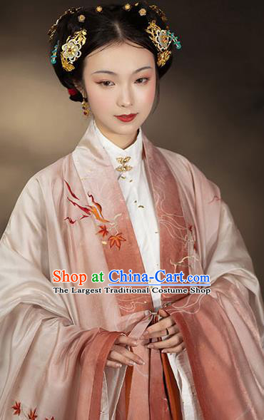 China Ming Dynasty Empress Historical Clothing Ancient Court Women Garment Costumes Traditional Embroidered Hanfu Dresses