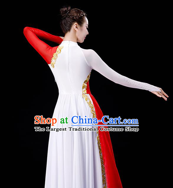 Professional Women Group Dance Fashion Chorus Performance Costume Modern Dance White Dress Opening Dance Garment