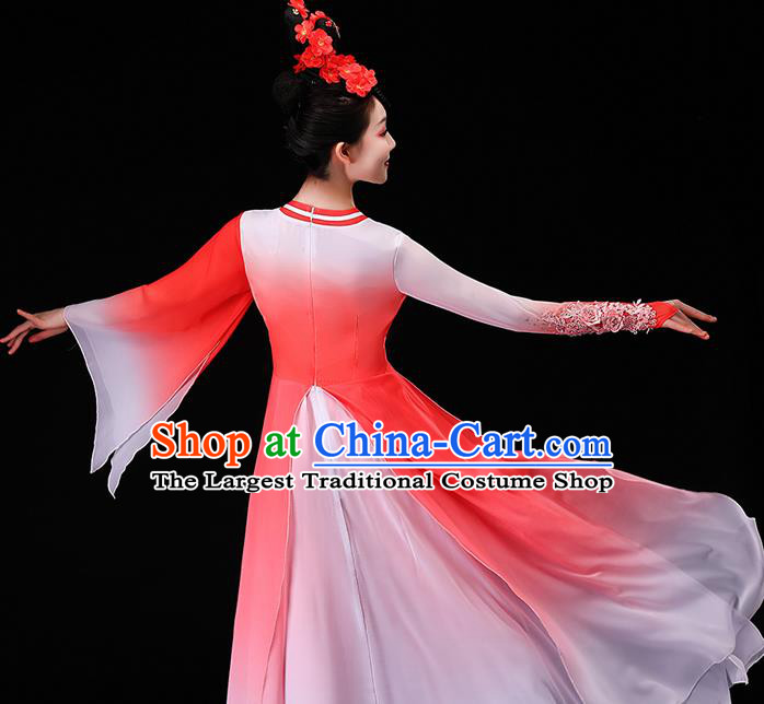 China Stage Performance Fashion Classical Dance Red Dress Beauty Dance Garment Costumes Umbrella Dance Clothing