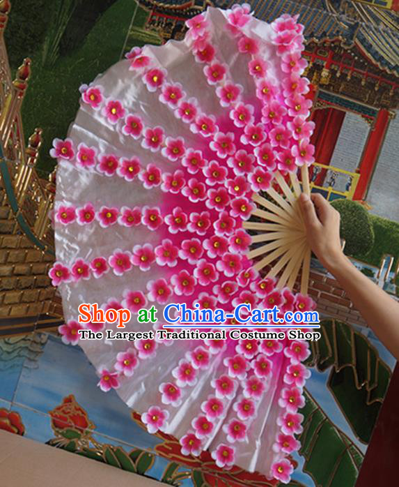 Chinese Folk Dance Folding Fan Yangko Dance Double Sides Fan Women Group Dance Prop Fan Spring Festival Gala Peach Blossom Dance Silk Fans