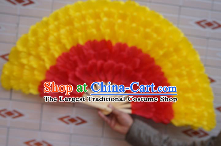 Chinese Spring Festival Gala Opening Dance Silk Fans Folk Dance Folding Fan Yangko Dance Double Sides Fan Women Group Dance Prop Fan