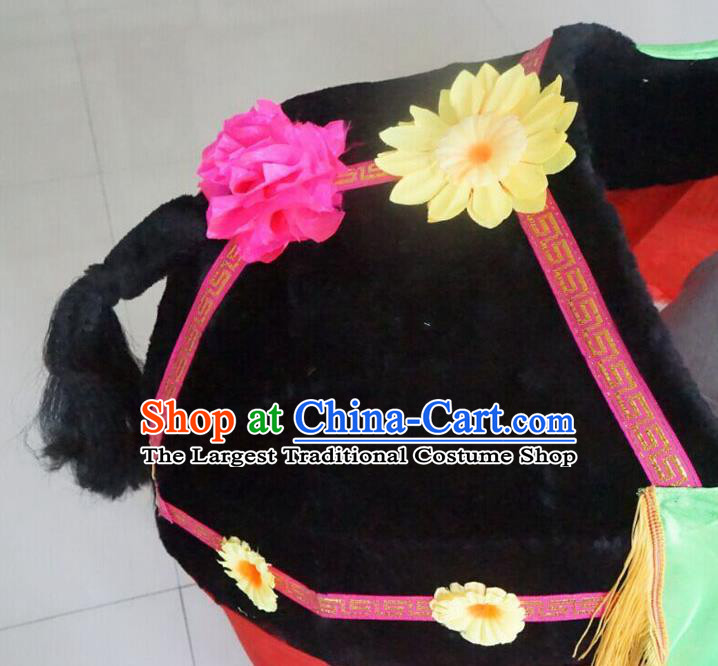 Chinese Folk Dance Accessories New Year Performance Props Yangko Dance Black Donkey Land Boat