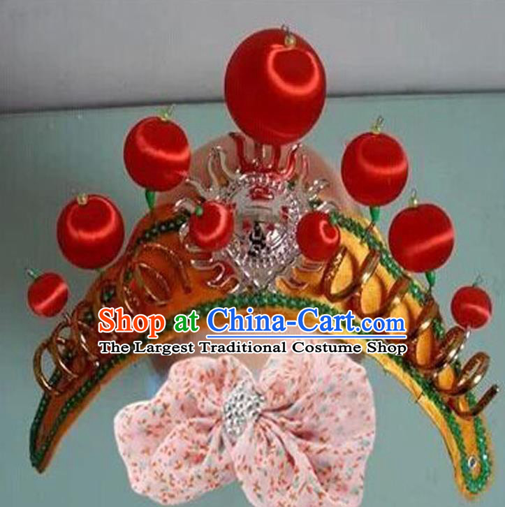 Chinese Peking Opera Swordswoman Hair Accessories Ancient Female General Hair Crown Beijing Opera Hua Mulan Helmet Headpiece