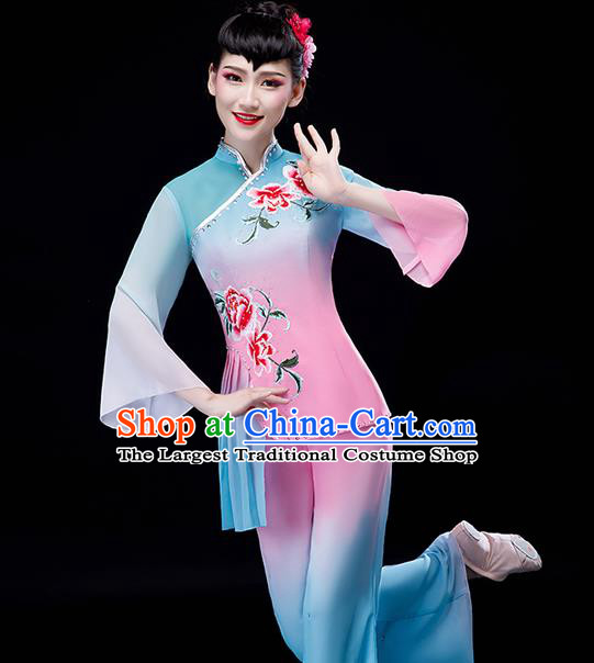 Chinese Fan Dance Apparels Folk Dance Uniforms Traditional Women Square Dance Garment Costumes Yangko Performance Clothing