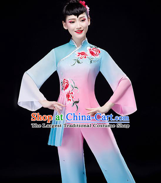 Chinese Fan Dance Apparels Folk Dance Uniforms Traditional Women Square Dance Garment Costumes Yangko Performance Clothing