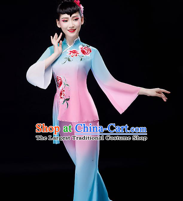 Chinese Fan Dance Apparels Folk Dance Uniforms Traditional Women Square Dance Garment Costumes Yangko Performance Clothing