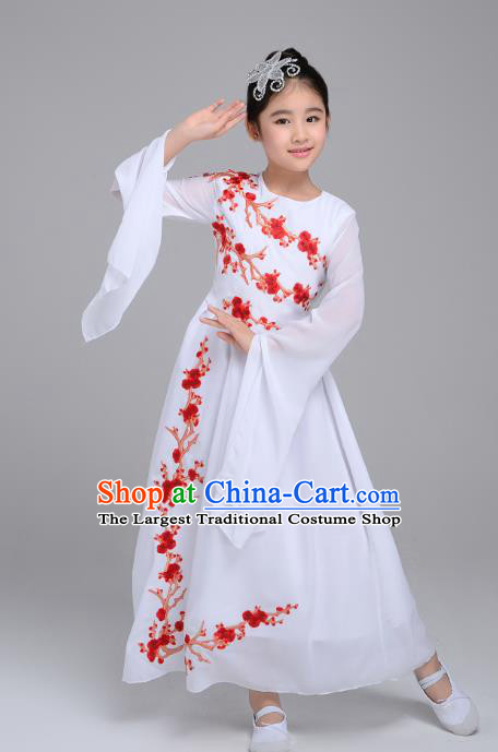 Custom Girls Stage Performance Fashion Clothing Children Chorus Group Costume Modern Dance White Dress