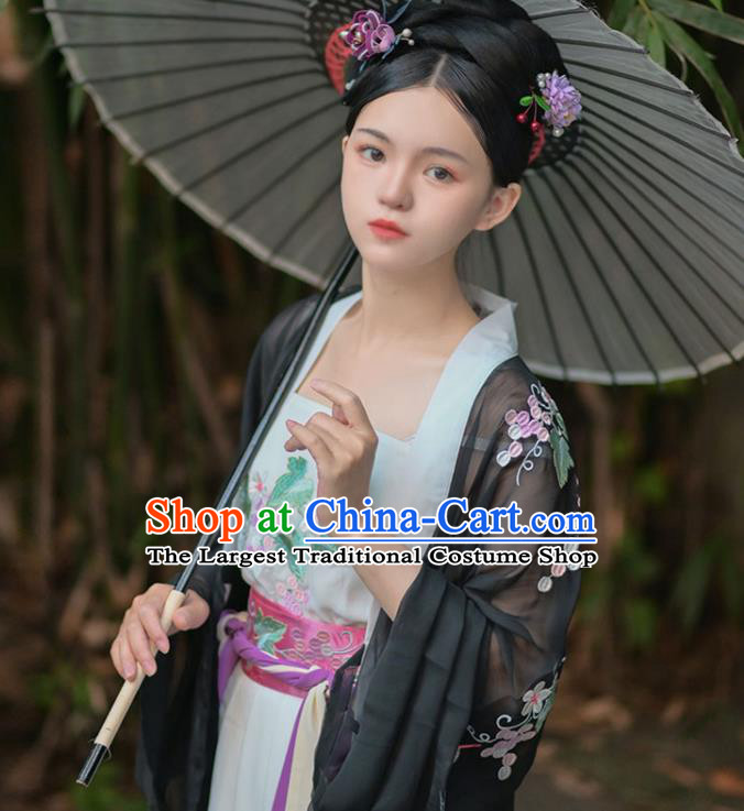 China Ancient Young Woman Garment Costumes Song Dynasty Historical Clothing Traditional Civilian Female Hanfu Dress Apparels