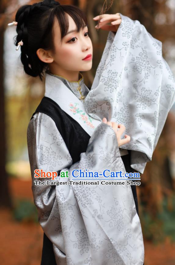 China Traditional Historical Hanfu Dress Apparels Ancient Young Mistress Garment Costume Ming Dynasty Noble Countess Historical Clothing