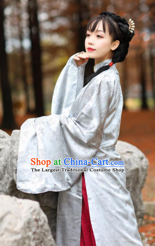 China Traditional Historical Hanfu Dress Apparels Ancient Young Mistress Garment Costume Ming Dynasty Noble Countess Historical Clothing