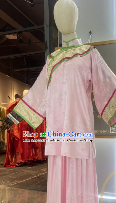 Chinese Qing Dynasty Civilian Lady Pink Dress Outfits Traditional Drama My Fair Princess Xia Ziwei Garment Costumes Ancient Young Beauty Clothing