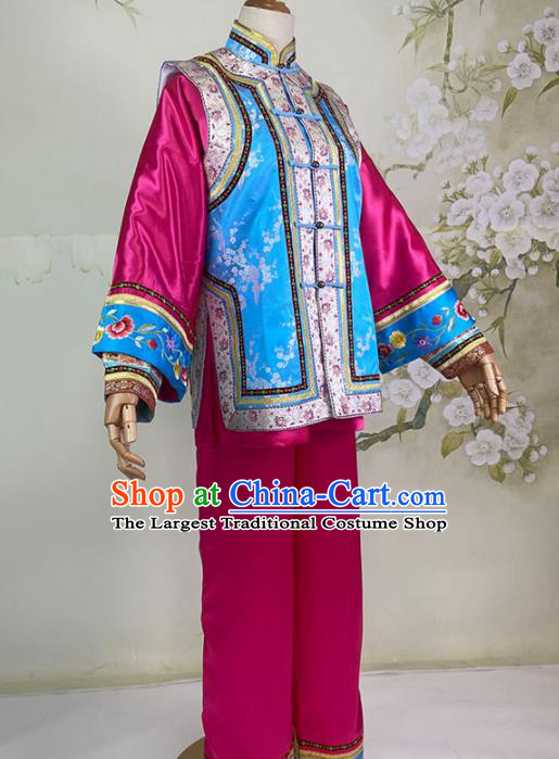 Chinese Qing Dynasty Swordswoman Rosy Dress Outfits Traditional Drama My Fair Princess Xiao Yanzi Garment Costumes Ancient Civilian Girl Clothing