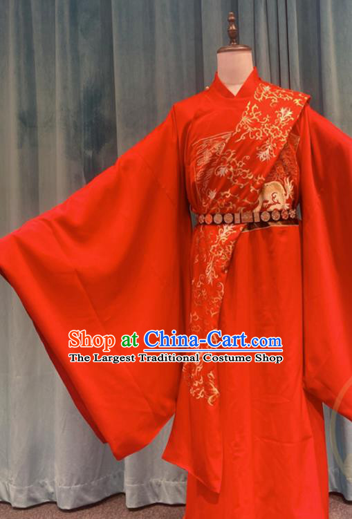 China Ancient Marquess Red Robe Apparels Drama The Sword and the Brocade Xu Lingyui Hanfu Clothing Ming Dynasty Wedding Garment Costumes