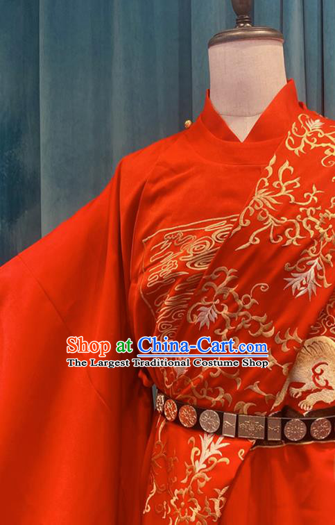 China Ancient Marquess Red Robe Apparels Drama The Sword and the Brocade Xu Lingyui Hanfu Clothing Ming Dynasty Wedding Garment Costumes