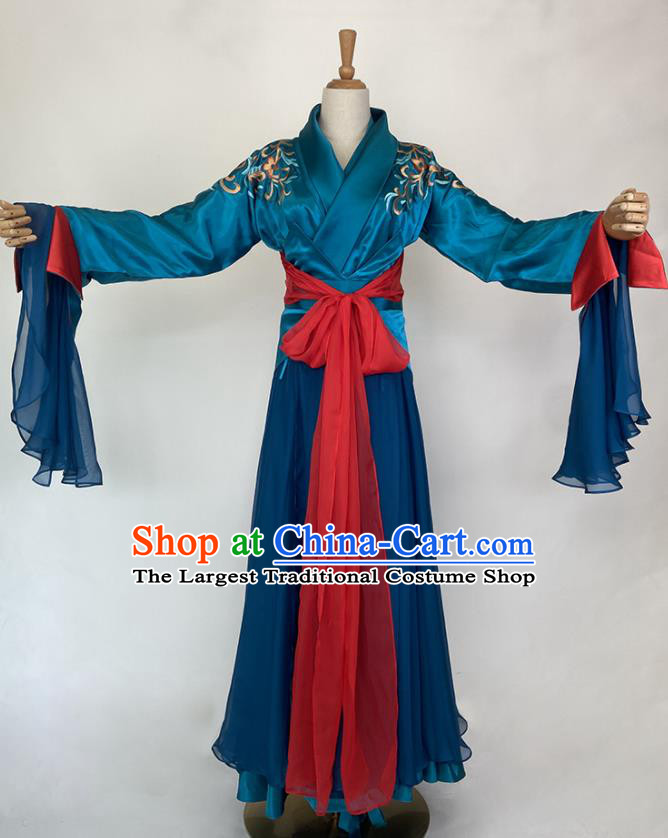 Chinese Song Dynasty Swordswoman Blue Dress Outfits Traditional Film Soul Snatcher Ying Lian Garment Costumes Ancient Fairy Clothing