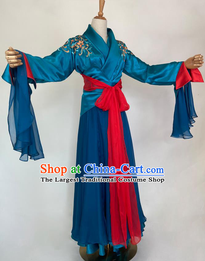 Chinese Song Dynasty Swordswoman Blue Dress Outfits Traditional Film Soul Snatcher Ying Lian Garment Costumes Ancient Fairy Clothing