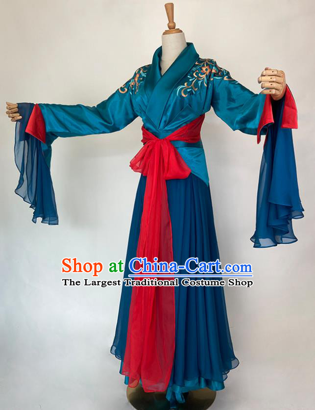 Chinese Song Dynasty Swordswoman Blue Dress Outfits Traditional Film Soul Snatcher Ying Lian Garment Costumes Ancient Fairy Clothing