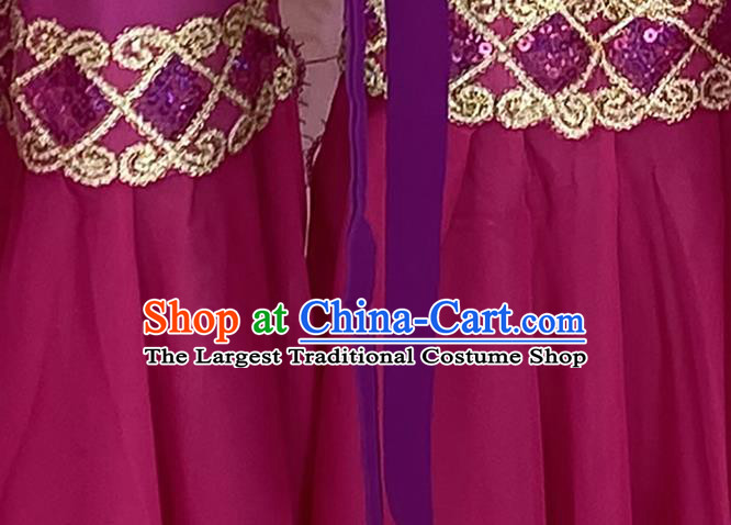 Chinese Tang Dynasty Court Woman Rosy Dress Outfits Traditional Drama Tong Liya Dance Garment Costumes Ancient Imperial Consort Clothing