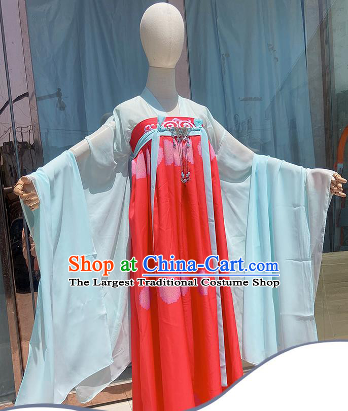 Chinese Tang Dynasty Princess Red Dress Outfits Traditional Drama Chang Ge Xing Li Leyan Garment Costumes Ancient Palace Lady Clothing