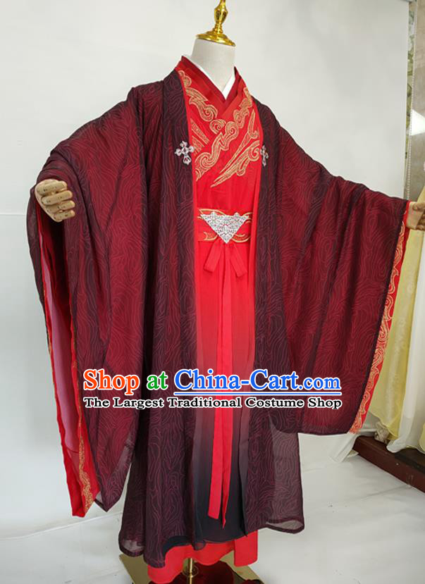 China Ancient Swordsman Robe Apparels Drama Love and Redemption Yu Sifeng Clothing Tang Dynasty Royal Prince Garment Costumes
