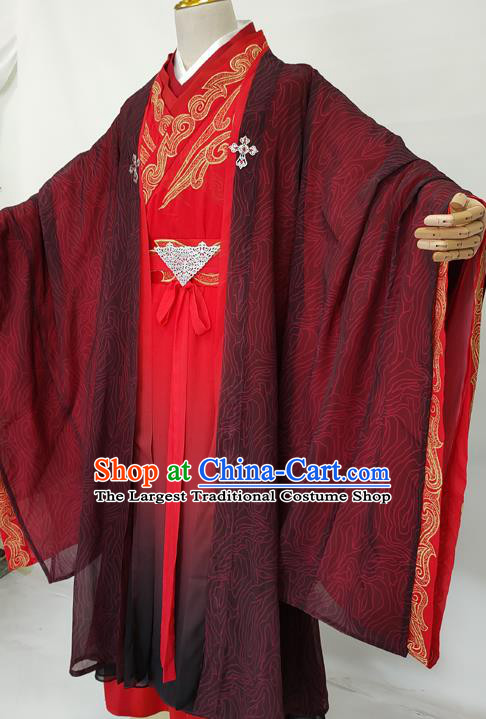 China Ancient Swordsman Robe Apparels Drama Love and Redemption Yu Sifeng Clothing Tang Dynasty Royal Prince Garment Costumes