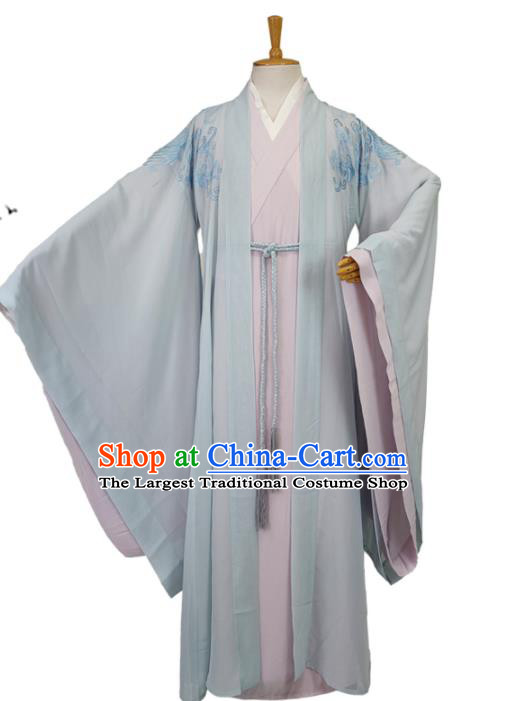 China Ancient Swordsman Robe Apparels Drama Love and Redemption Yu Sifeng Clothing Tang Dynasty Young Childe Garment Costumes