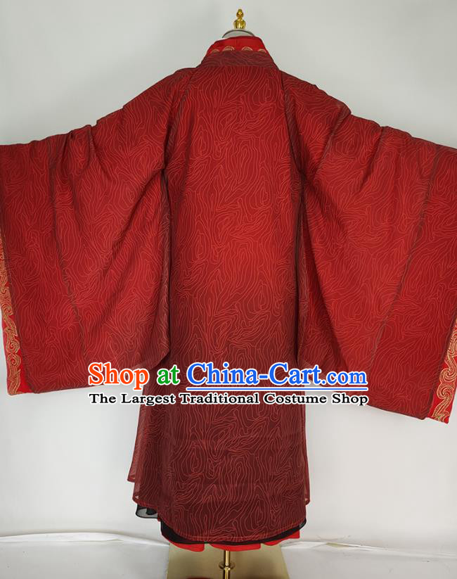 China Ancient Royal Prince Wedding Robe Apparels Drama Love and Redemption Yu Sifeng Clothing Tang Dynasty Swordsman Garment Costumes