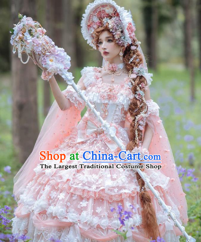 Top Cosplay Princess Props Baroque Wedding Sceptre Stage Show Flowers Mace Handmade Bride Accessories