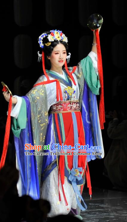China Traditional Southern and Northern Dynasties Hanfu Dress Attires Ancient Princess Clothing Dunhuang Murals Replica Garment Costumes