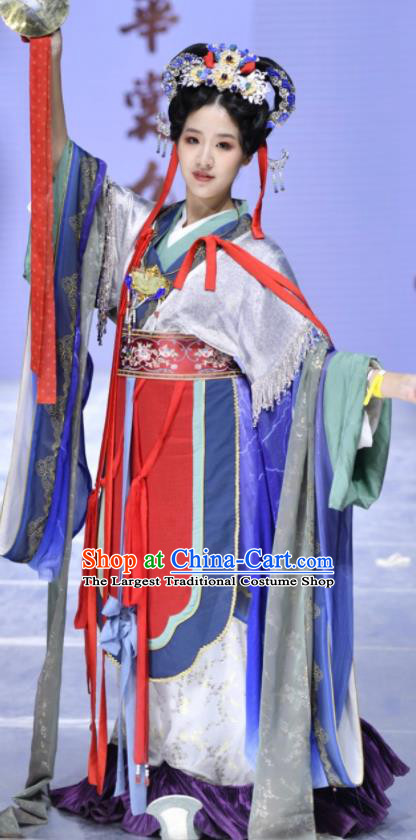 China Traditional Southern and Northern Dynasties Hanfu Dress Attires Ancient Princess Clothing Dunhuang Murals Replica Garment Costumes
