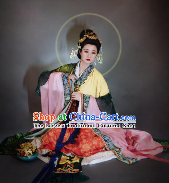 China Song Dynasty Noble Woman Historical Clothing Ancient Royal Countess Garment Costumes Traditional Hanfu Dress Attires