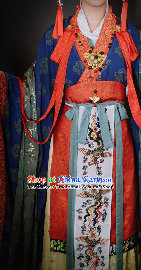 China Traditional Hanfu Dress Attires Tang Dynasty Empress Historical Clothing Ancient Royal Queen Garment Costumes Complete Set