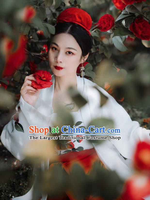China Song Dynasty Young Woman Hanfu Dress Attires Ancient Beauty Garment Costumes Traditional Civilian Female Historical Clothing
