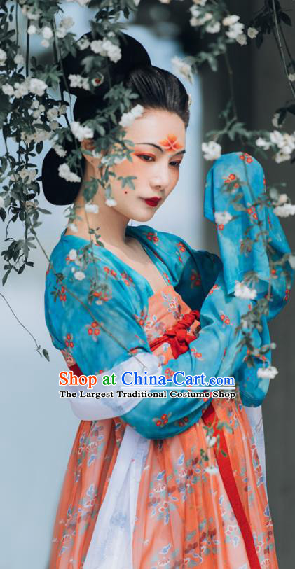 China Traditional Palace Beauty Historical Clothing Tang Dynasty Imperial Consort Hanfu Dress Ancient Court Woman Garment Costumes