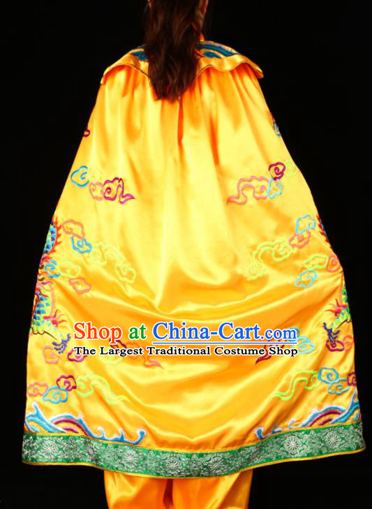 China Sichuan Opera Dragon King Cape Beijing Opera God of Wealth Clothing Traditional Opera Embroidered Yellow Mantle