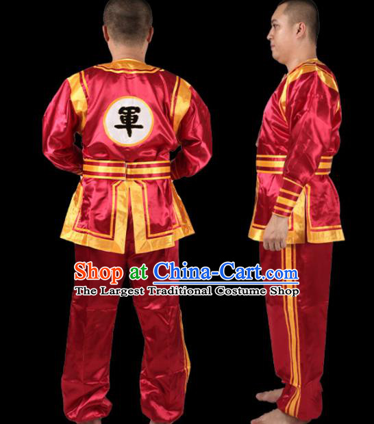 China Cosplay Qing Dynasty Warrior Costumes Beijing Opera Wusheng Clothing Traditional Peking Opera Soldier Red Outfits