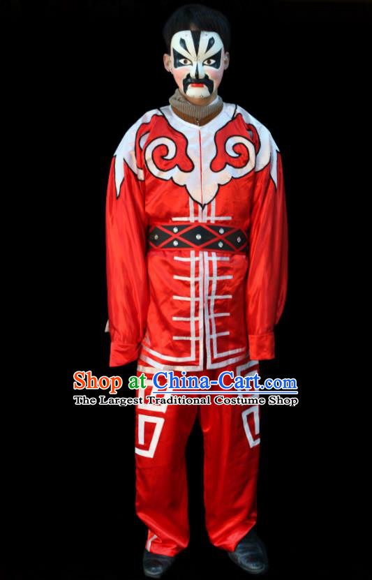 China Traditional Peking Opera Wusheng Red Outfits Cosplay Song Dynasty Water Margin Hero Costumes Beijing Opera Swordsman Clothing