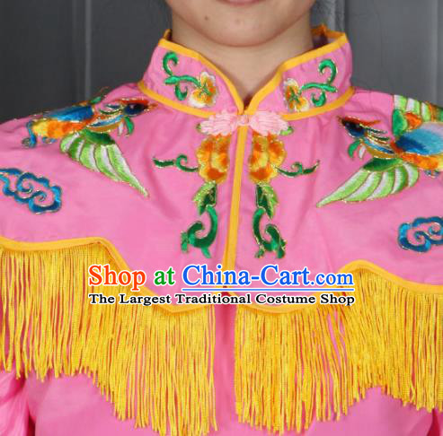 Chinese Peking Opera Female Swordsman Pink Uniforms Traditional Folk Dance Clothing Chaoshan New Year Parade Garment Costumes