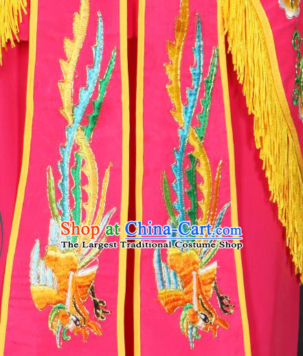 Chinese Traditional Drum Dance Clothing Chaoshan Spring Festival Parade Garment Costumes Peking Opera Female Swordsman Rosy Uniforms