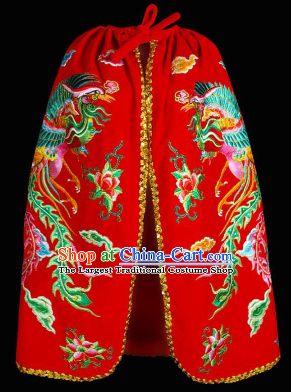 Chinese Beijing Opera Swordswoman Garment Costume Peking Opera Actress Mantle Traditional Cosplay Goddess Embroidered Red Cape