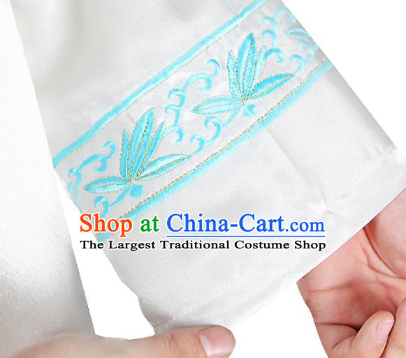 China Traditional Martial Arts White Outfits Wushu Performance Costumes Kung Fu Training Clothing