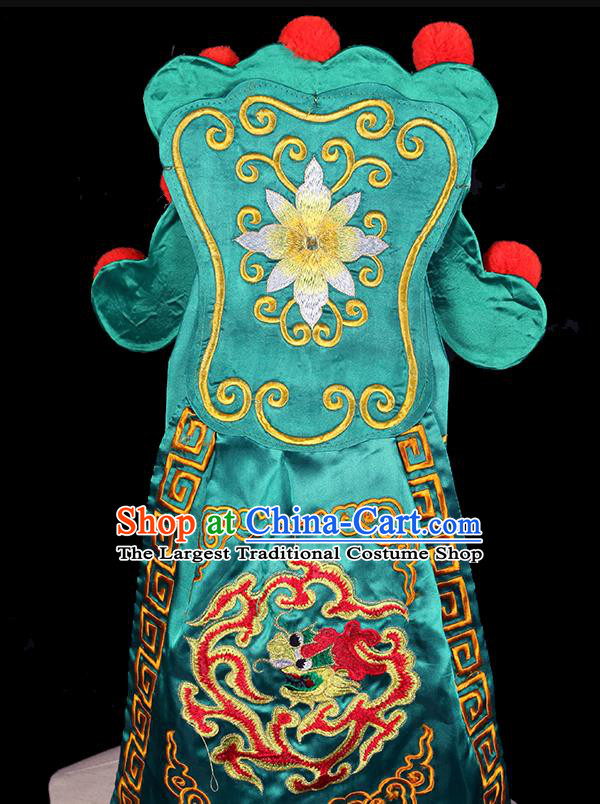 Chinese Ancient Gifted Scholar Headdress Handmade Chaozhou Opera Young Male Headwear Beijing Opera Xiaosheng Green Hat