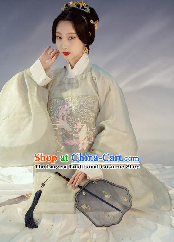 China Ancient Noble Woman Historical Clothing Ming Dynasty Court Beauty Dress Traditional Hanfu Garment Costumes Complete Set
