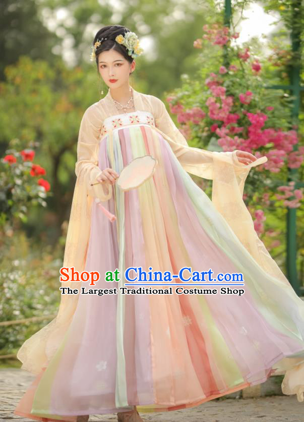 China Ancient Princess Hanfu Dress Tang Dynasty Young Beauty Clothing Traditional Historical Garment Costumes