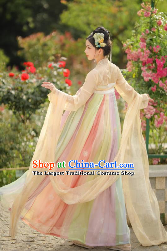 China Ancient Princess Hanfu Dress Tang Dynasty Young Beauty Clothing Traditional Historical Garment Costumes