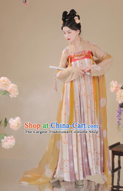 China Traditional Hanfu Garment Costumes  Ancient Princess Hanfu Dress Tang Dynasty Palace Beauty Clothing